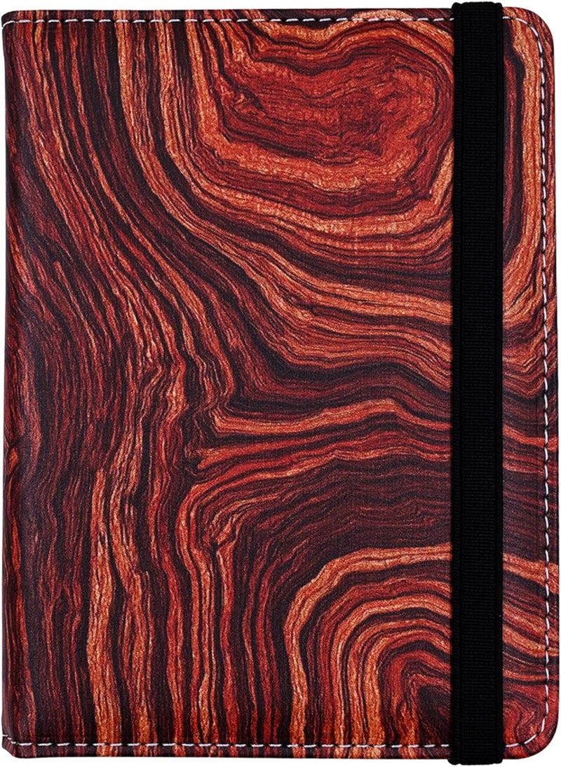 bassyil Passport Holder for Women and Men PU Leather Passport Cover for Travel (Wood Print) - Image 1